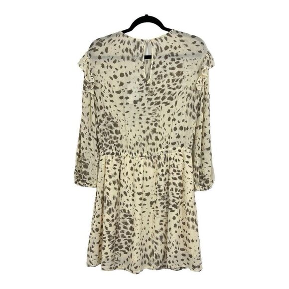 Rails Womens Size M Ora Ruffle Long Sleeve Animal Print Minidress New - Picture 3 of 5